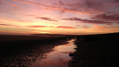 Autumn and Winter sunsets on Camber Sands beach, a short walk from our Sussex holiday cottage in Camber Sands, Rye